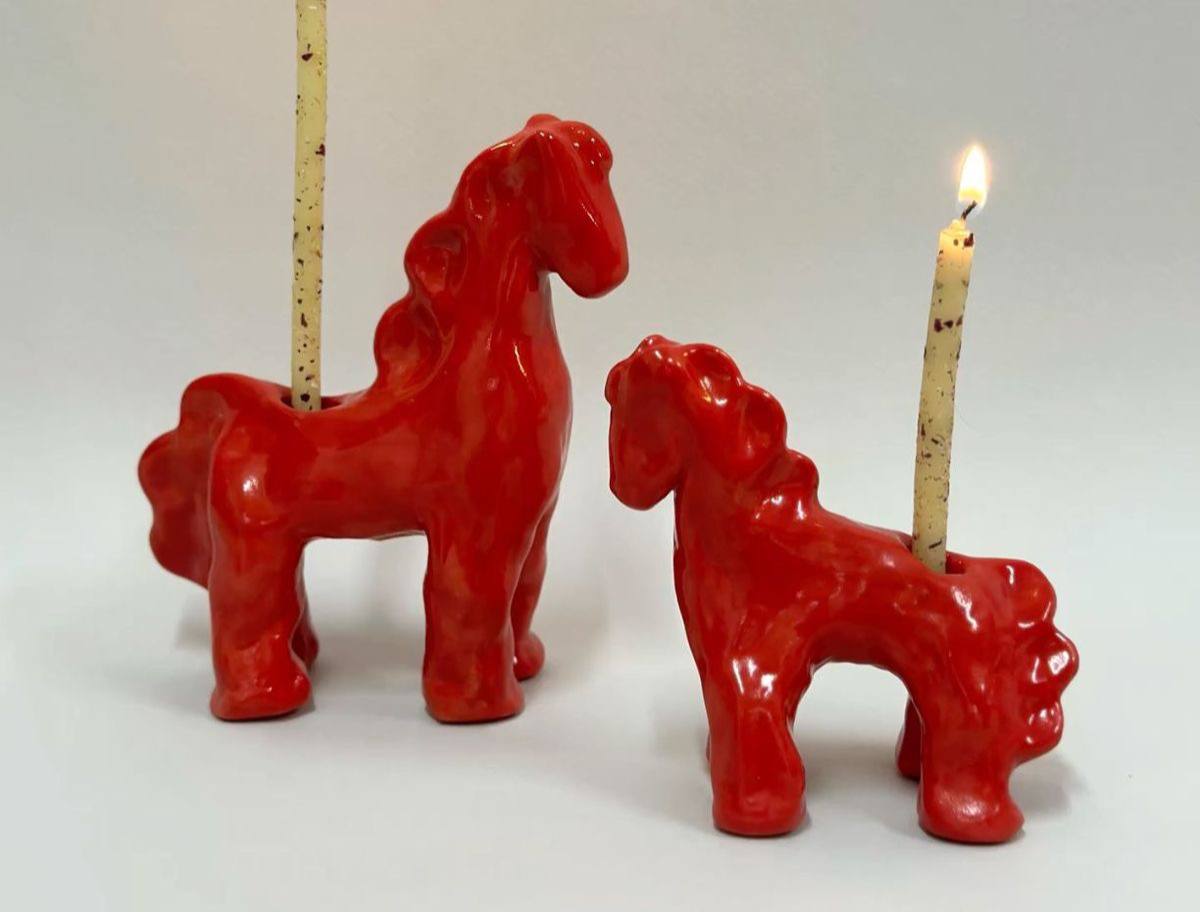 Фигурки коней, 2шт., 6+, лепка фото 1